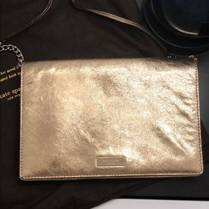 Kate Spade Gold Patent Clutch/Shoulder Bag